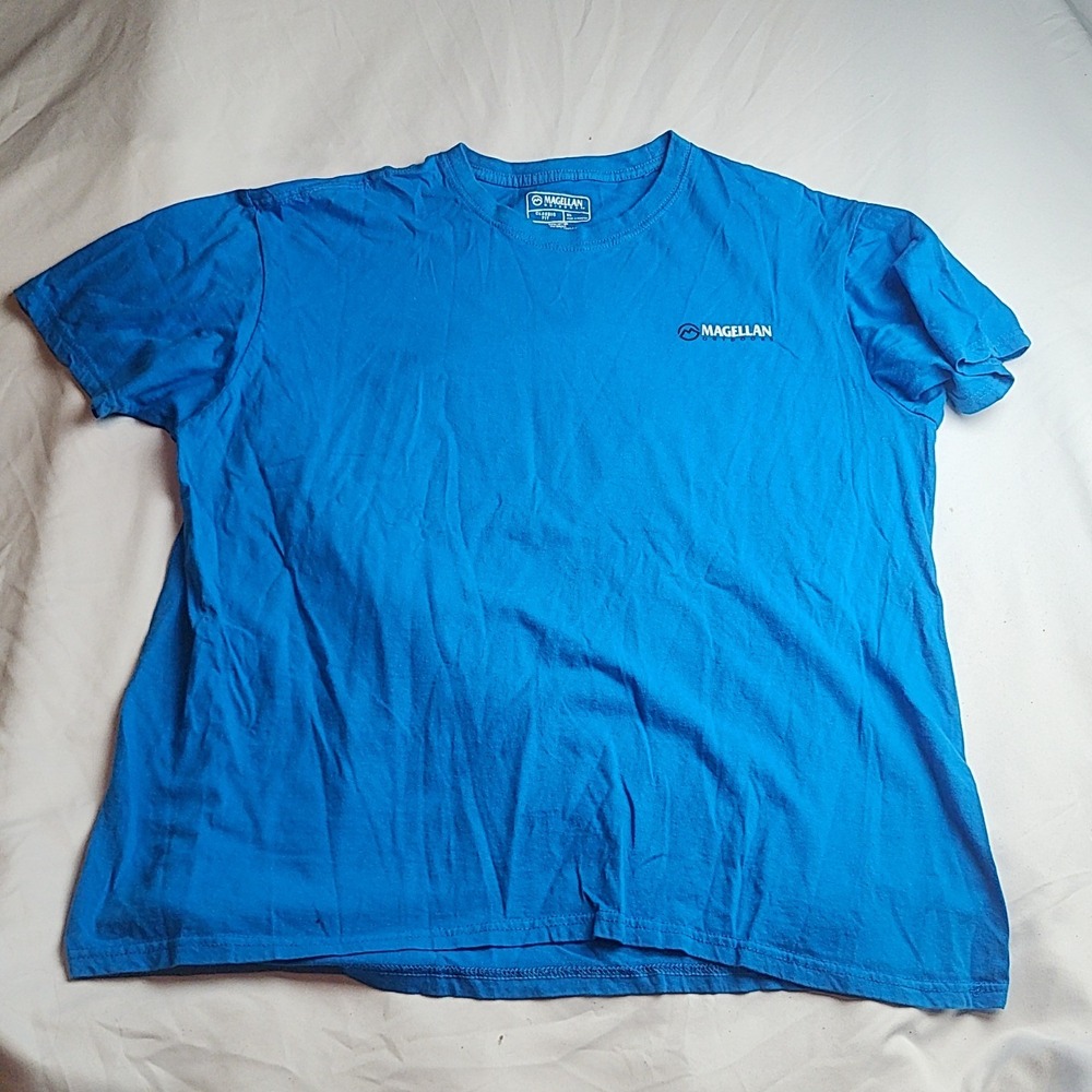 Magellan Outdoors T-Shirt American Flag Graphic Blue Men's Size XL Extra Large